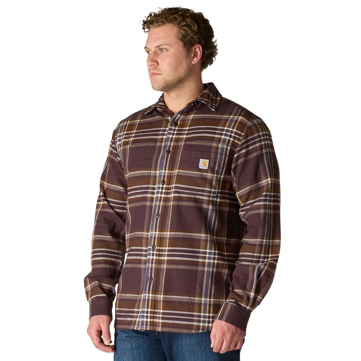 Carhartt Men's Rugged Flex™ Relaxed Fit Midweight Flannel Plaid Work Shirt Work Shirts Carhartt
