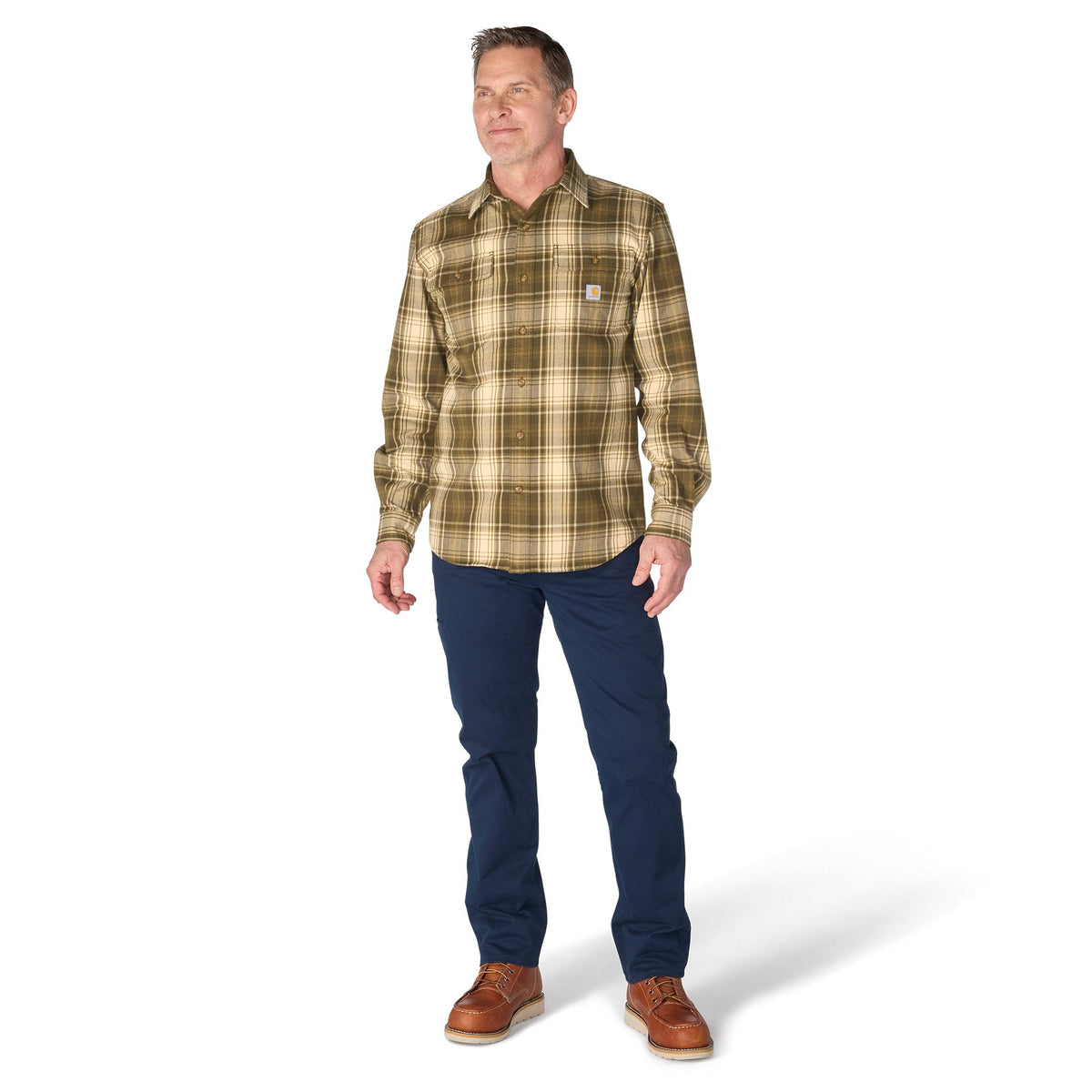 Carhartt Men's Loose Fit Heavyweight Long Sleeve Flannel Plaid Work Shirt Work Shirts Carhartt