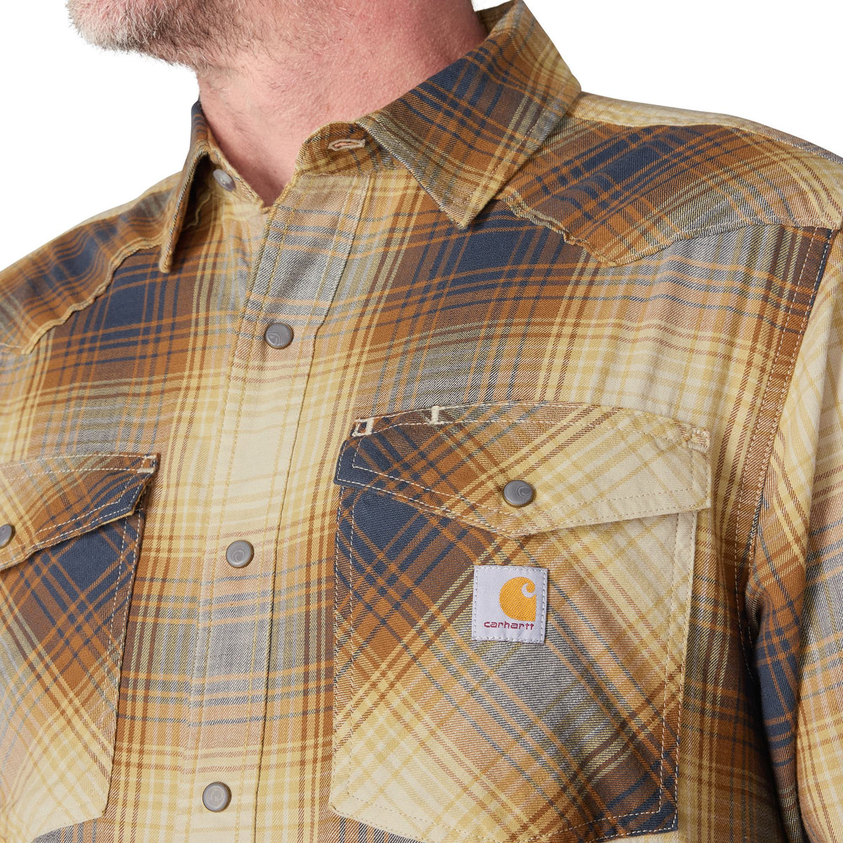 Carhartt Men's Montana Relaxed Fit Lightweight Snap-Front Long Sleeve Plaid Shirt Work Shirts Carhartt
