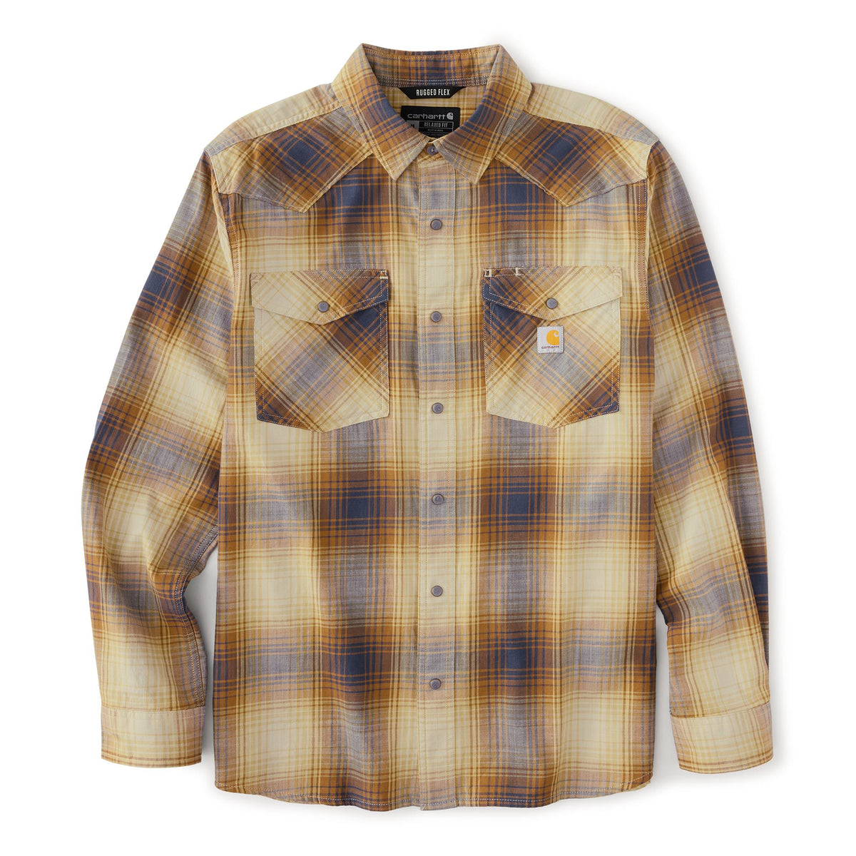 Carhartt Men's Montana Relaxed Fit Lightweight Snap-Front Long Sleeve Plaid Shirt Work Shirts Carhartt