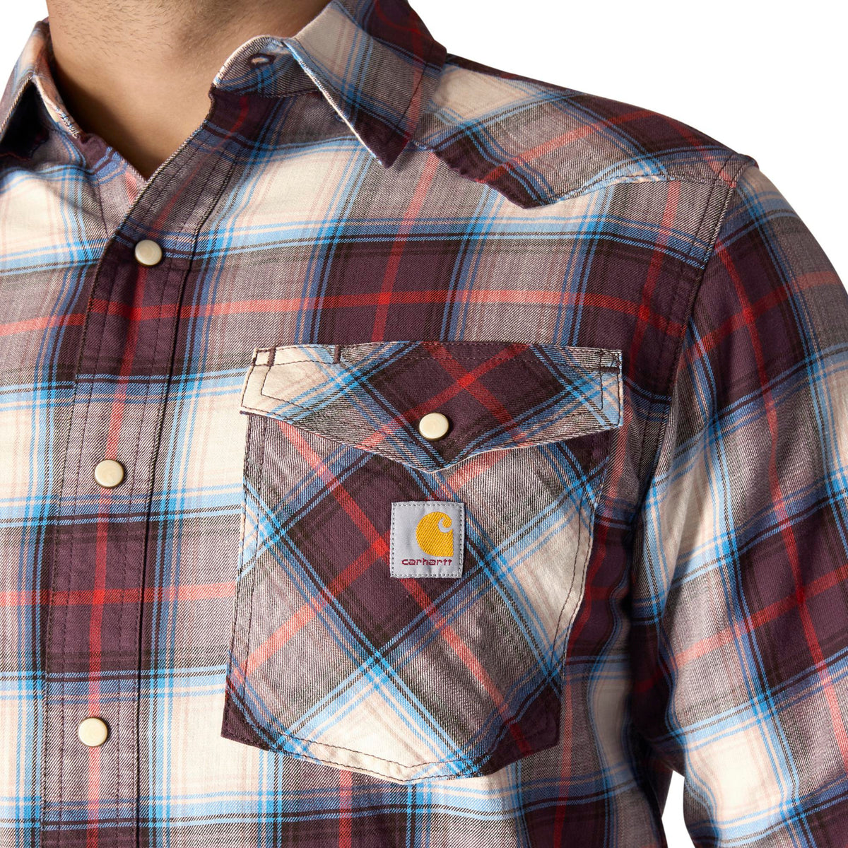 Carhartt Men's Montana Relaxed Fit Lightweight Snap-Front Long Sleeve Plaid Shirt - Work World - Workwear, Work Boots, Safety Gear