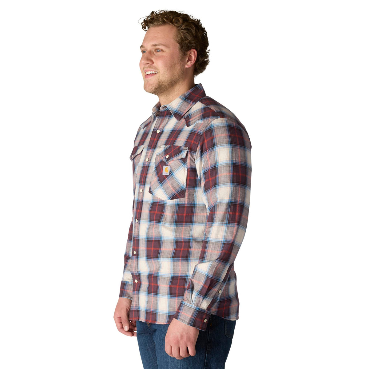Carhartt Men's Montana Relaxed Fit Lightweight Snap-Front Long Sleeve Plaid Shirt - Work World - Workwear, Work Boots, Safety Gear