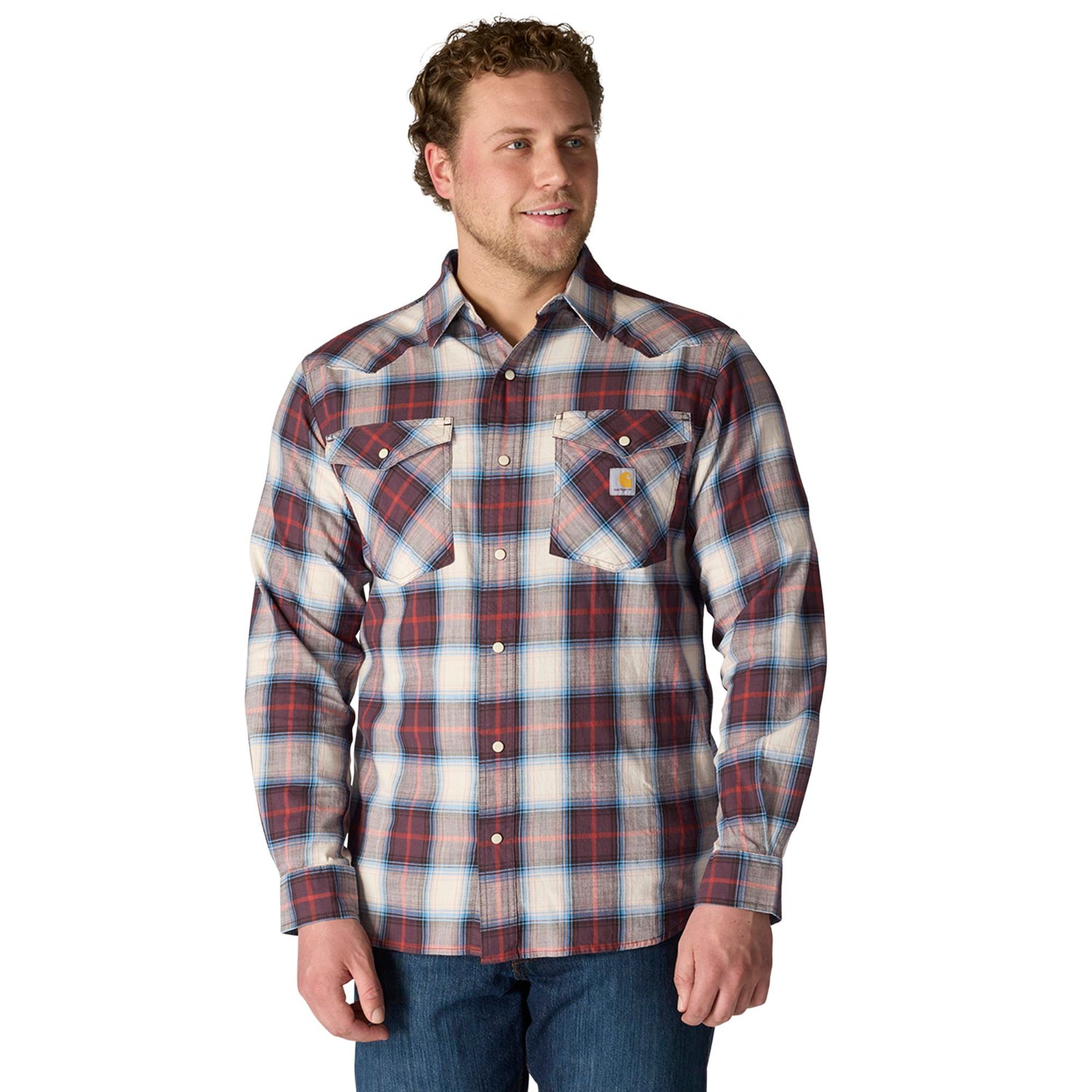 Carhartt Men's Montana Relaxed Fit Lightweight Snap-Front Long Sleeve Plaid Shirt - Work World - Workwear, Work Boots, Safety Gear