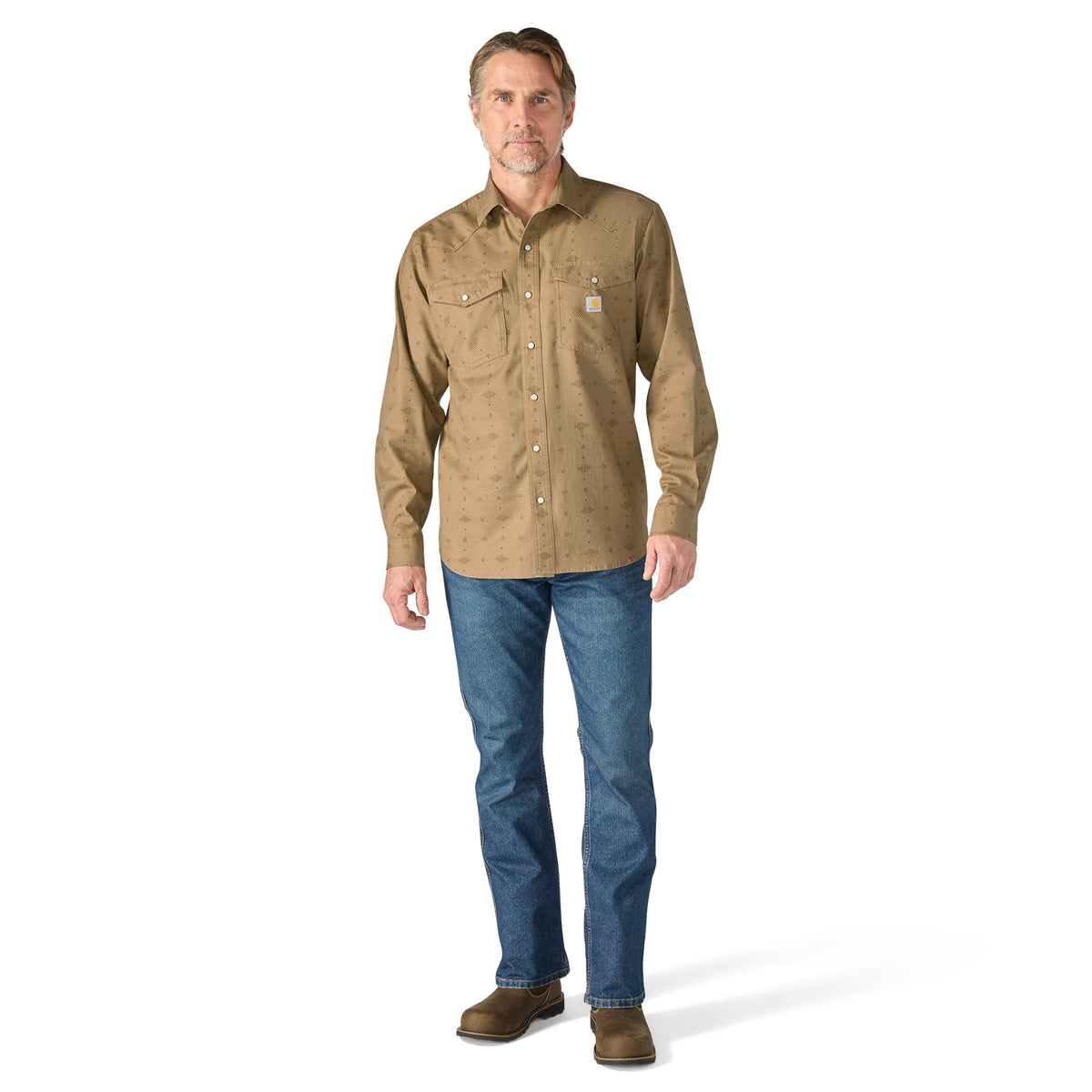 Carhartt Men's Montana Relaxed Fit Lightweight Snap-Front Long Sleeve Plaid Shirt Work Shirts Carhartt