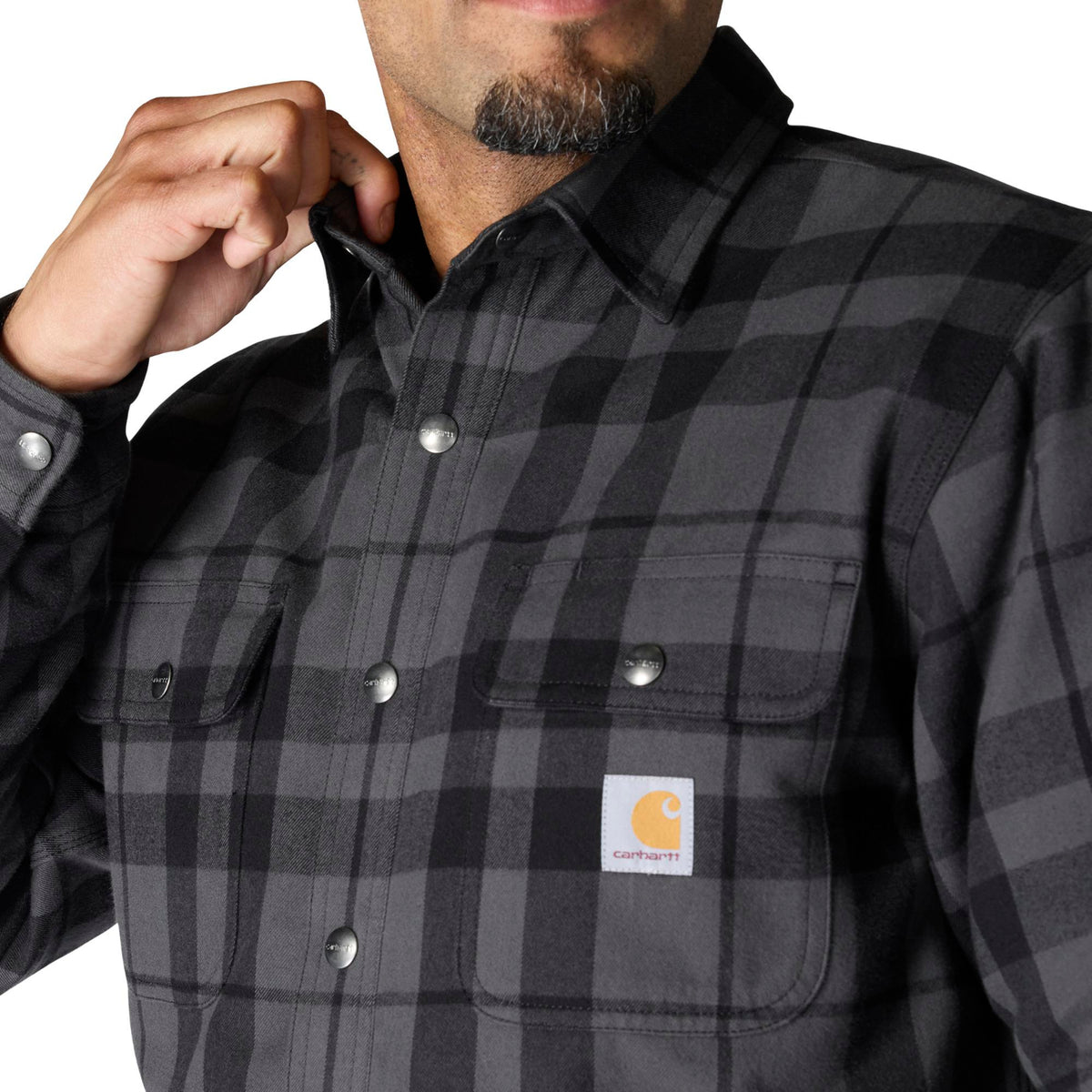 Carhartt Men's Relaxed Fit Sherpa-Lined Long Sleeve Flannel Shirt Jac - Work World - Workwear, Work Boots, Safety Gear
