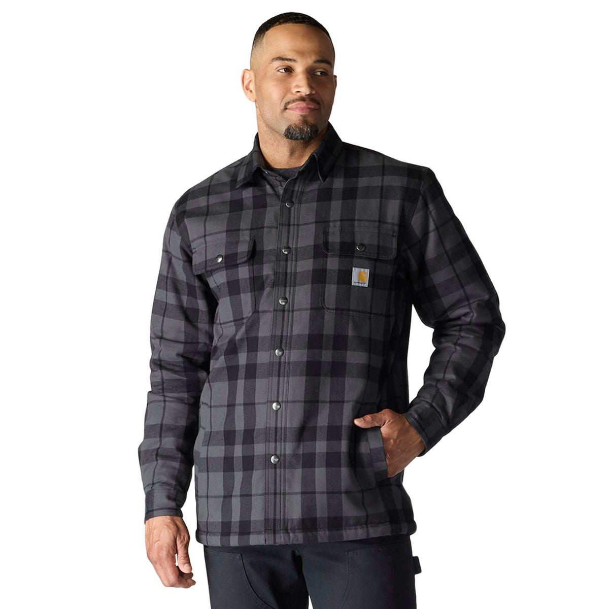 Carhartt Men's Relaxed Fit Sherpa-Lined Long Sleeve Flannel Shirt Jac - Work World - Workwear, Work Boots, Safety Gear