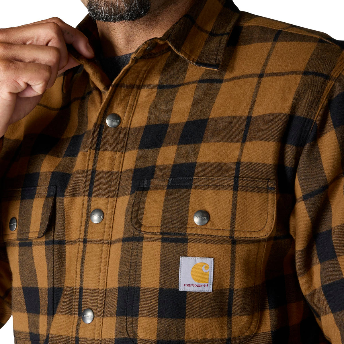 Carhartt Men's Relaxed Fit Sherpa-Lined Long Sleeve Flannel Shirt Jac - Work World - Workwear, Work Boots, Safety Gear