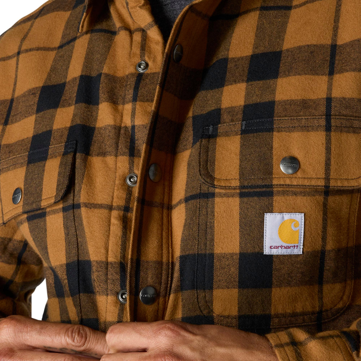 Carhartt Men's Relaxed Fit Sherpa-Lined Long Sleeve Flannel Shirt Jac - Work World - Workwear, Work Boots, Safety Gear