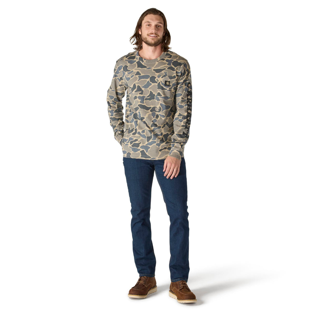 Carhartt Men's Relaxed Fit Pocket Camo Logo Graphic Long Sleeve T-Shirt - Work World - Workwear, Work Boots, Safety Gear