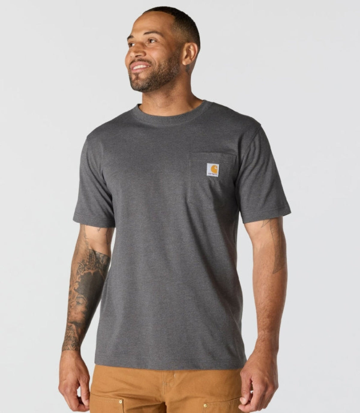 Carhartt Men's Relaxed Fit Pocket Quality Graphic Short Sleeve T-Shirt T-Shirts Carhartt Carbon Heather 2XL Reg