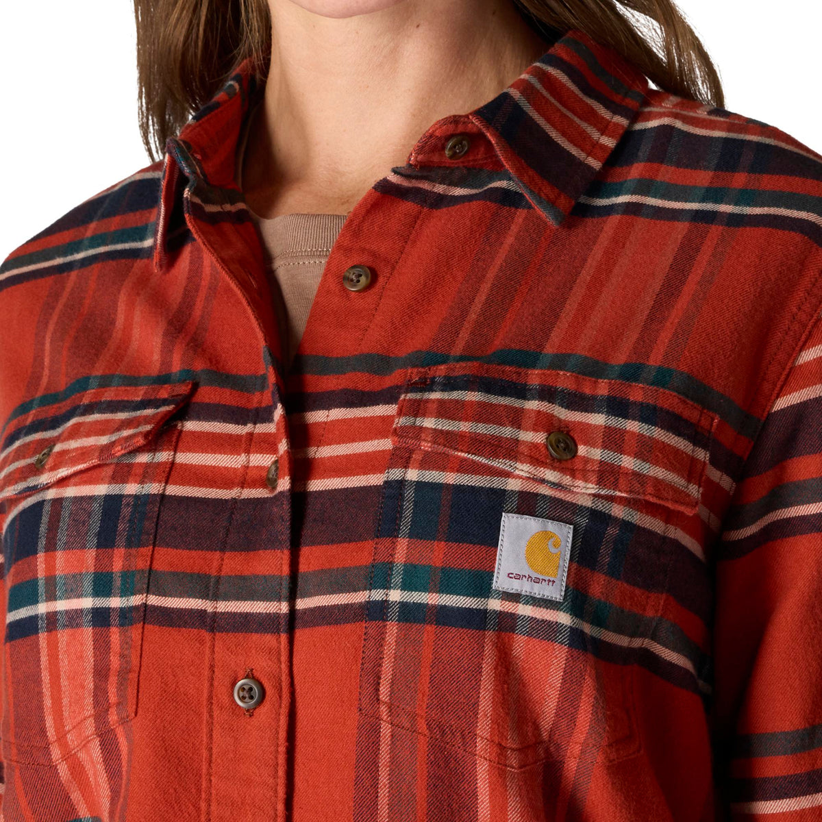 Carhartt Women's TENCEL™ Relaxed Fit Plaid Long Sleeve Work Shirt - Work World - Workwear, Work Boots, Safety Gear