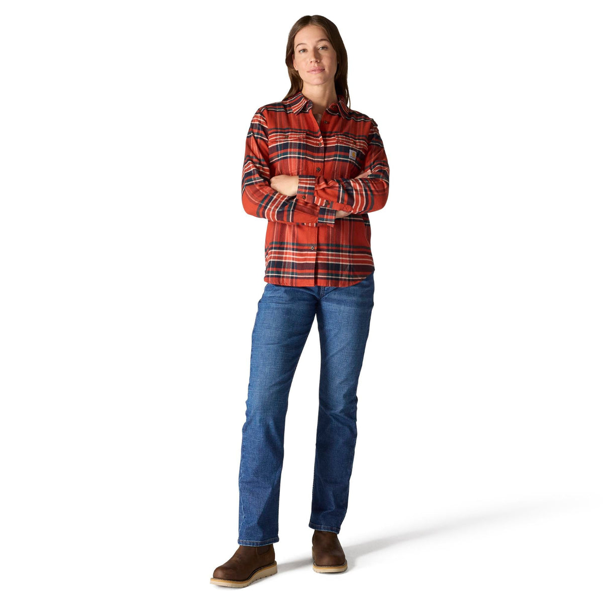 Carhartt Women's TENCEL™ Relaxed Fit Plaid Long Sleeve Work Shirt - Work World - Workwear, Work Boots, Safety Gear