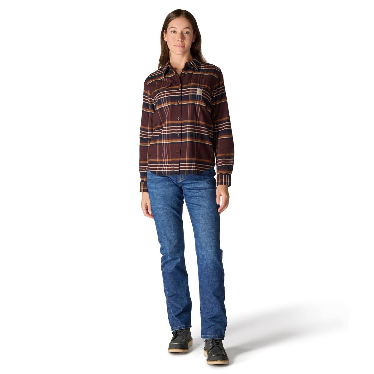 Carhartt Women's TENCEL™ Relaxed Fit Plaid Long Sleeve Work Shirt - Work World - Workwear, Work Boots, Safety Gear