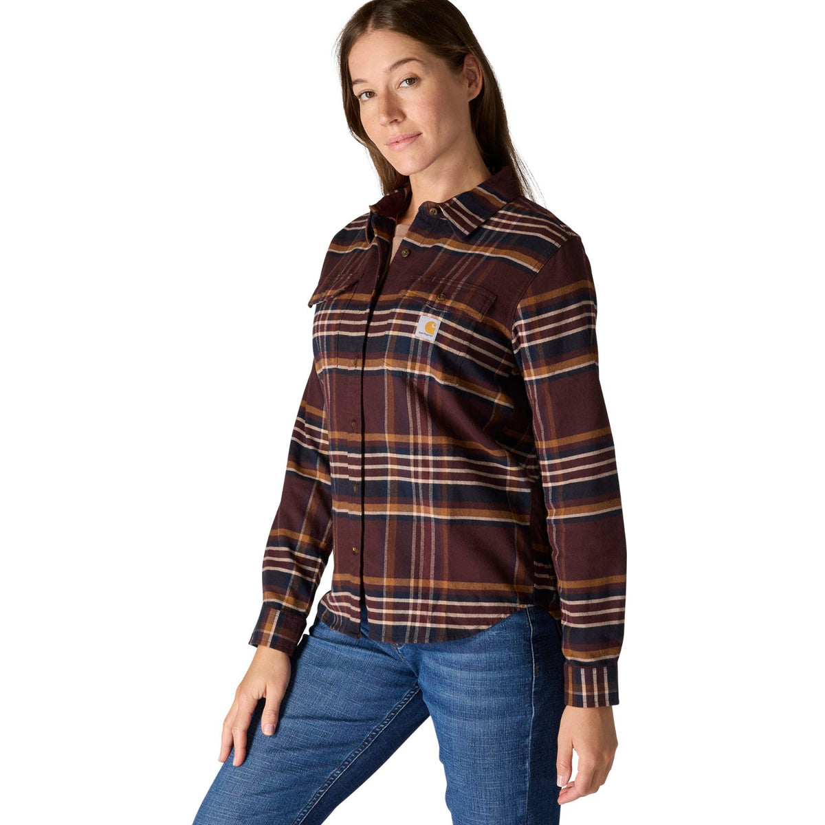 Carhartt Women's TENCEL™ Relaxed Fit Plaid Long Sleeve Work Shirt - Work World - Workwear, Work Boots, Safety Gear