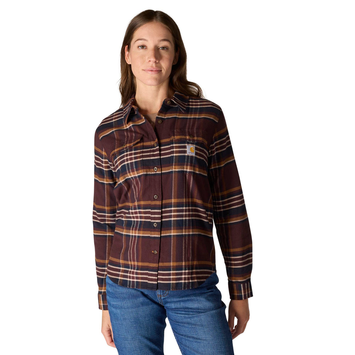 Carhartt Women's TENCEL™ Relaxed Fit Plaid Long Sleeve Work Shirt - Work World - Workwear, Work Boots, Safety Gear
