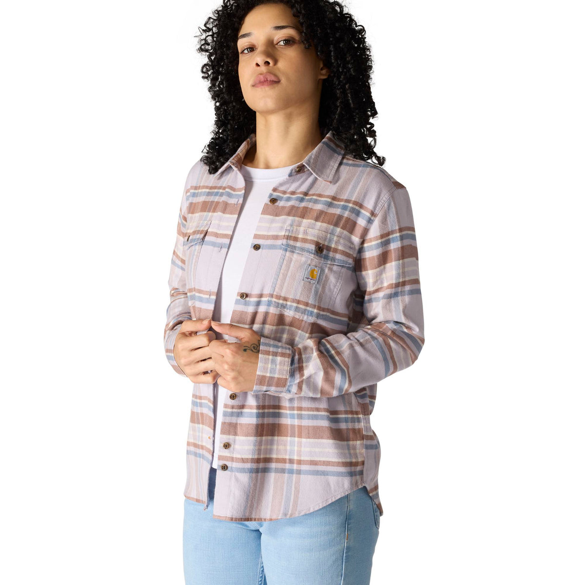 Carhartt Women's TENCEL™ Relaxed Fit Plaid Long Sleeve Work Shirt - Work World - Workwear, Work Boots, Safety Gear