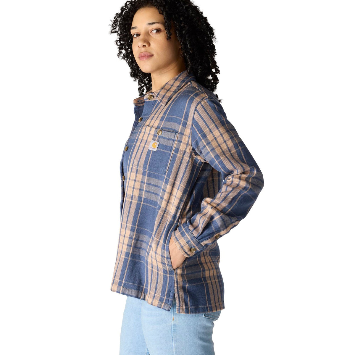 Carhartt Women's TENCEL™ Loose Fit Twill Plaid Long Sleeve Work Shirt Work Shirts Carhartt