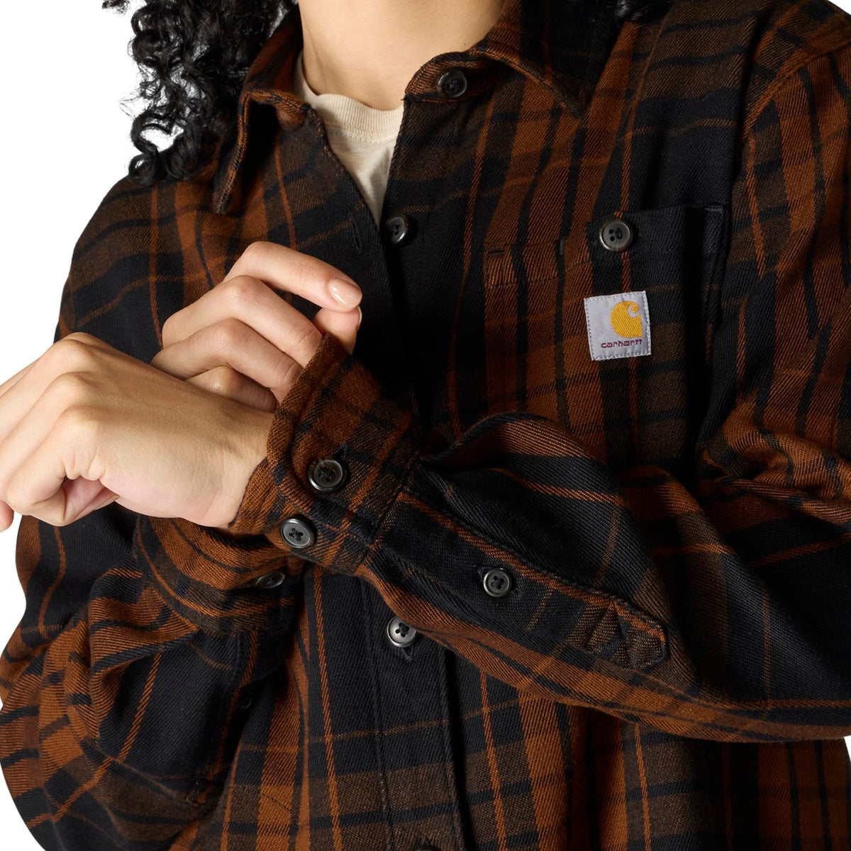 Carhartt Women's TENCEL™ Loose Fit Twill Plaid Long Sleeve Work Shirt Work Shirts Carhartt