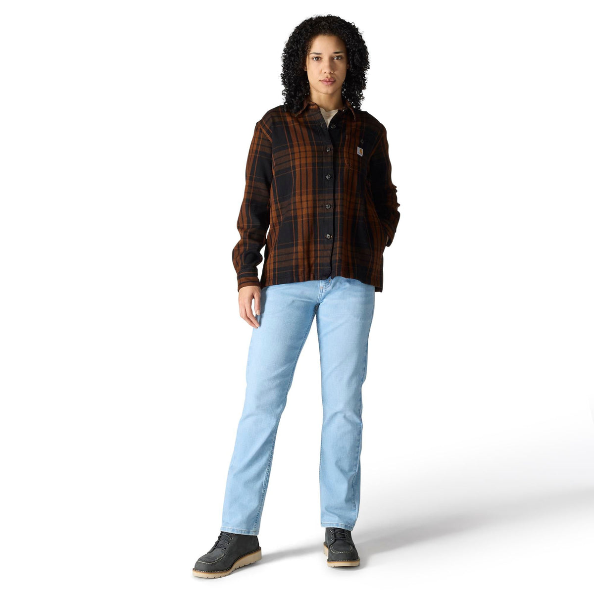 Carhartt Women's TENCEL™ Loose Fit Twill Plaid Long Sleeve Work Shirt - Work World - Workwear, Work Boots, Safety Gear