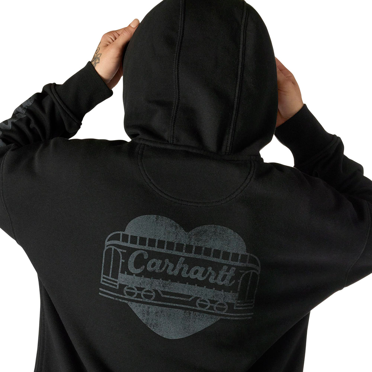 Carhartt Women's Oversized Midweight Hooded Heart Graphic Sweatshirt - Work World - Workwear, Work Boots, Safety Gear