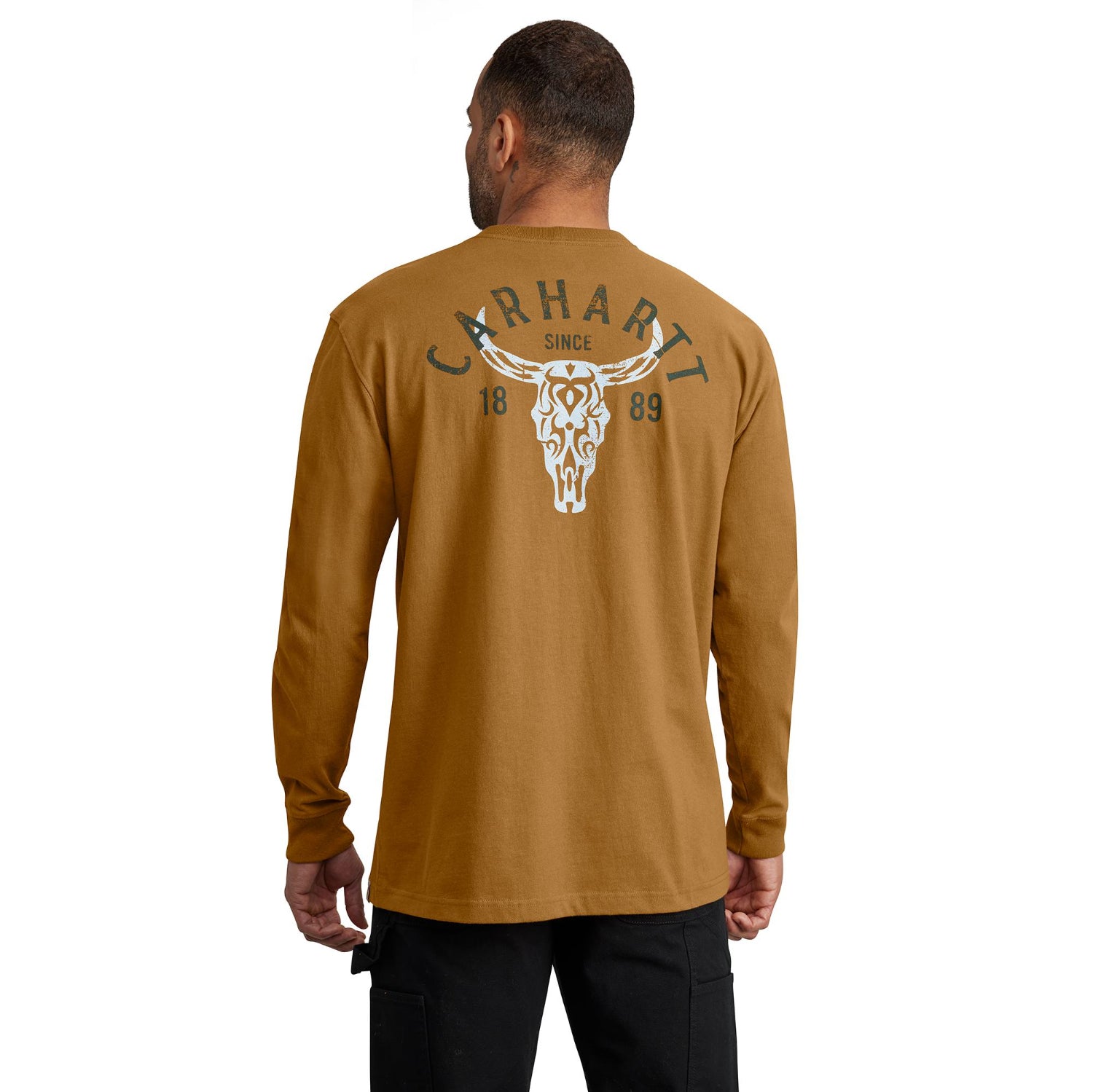 Carhartt Men's Heavyweight Pocket Longhorn Graphic Long Sleeve T-Shirt - Work World - Workwear, Work Boots, Safety Gear