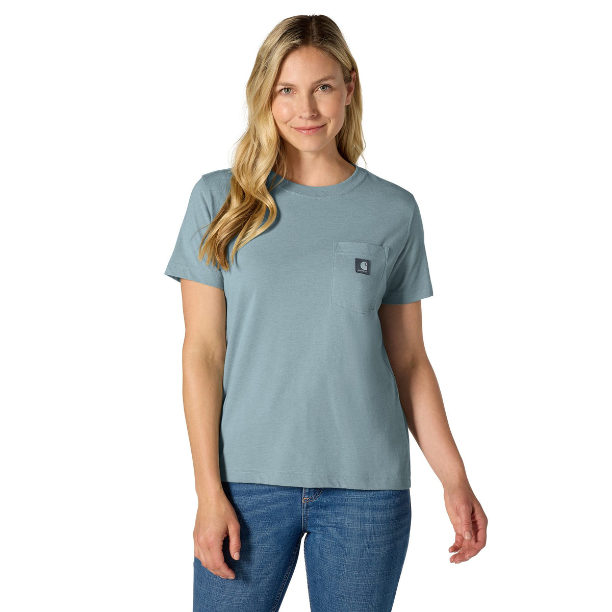 Carhartt Women's Relaxed Fit Lightweight Chest Pocket Short Sleeve T-Shirt T-Shirts Carhartt Blue Cove Heather 2XL Reg