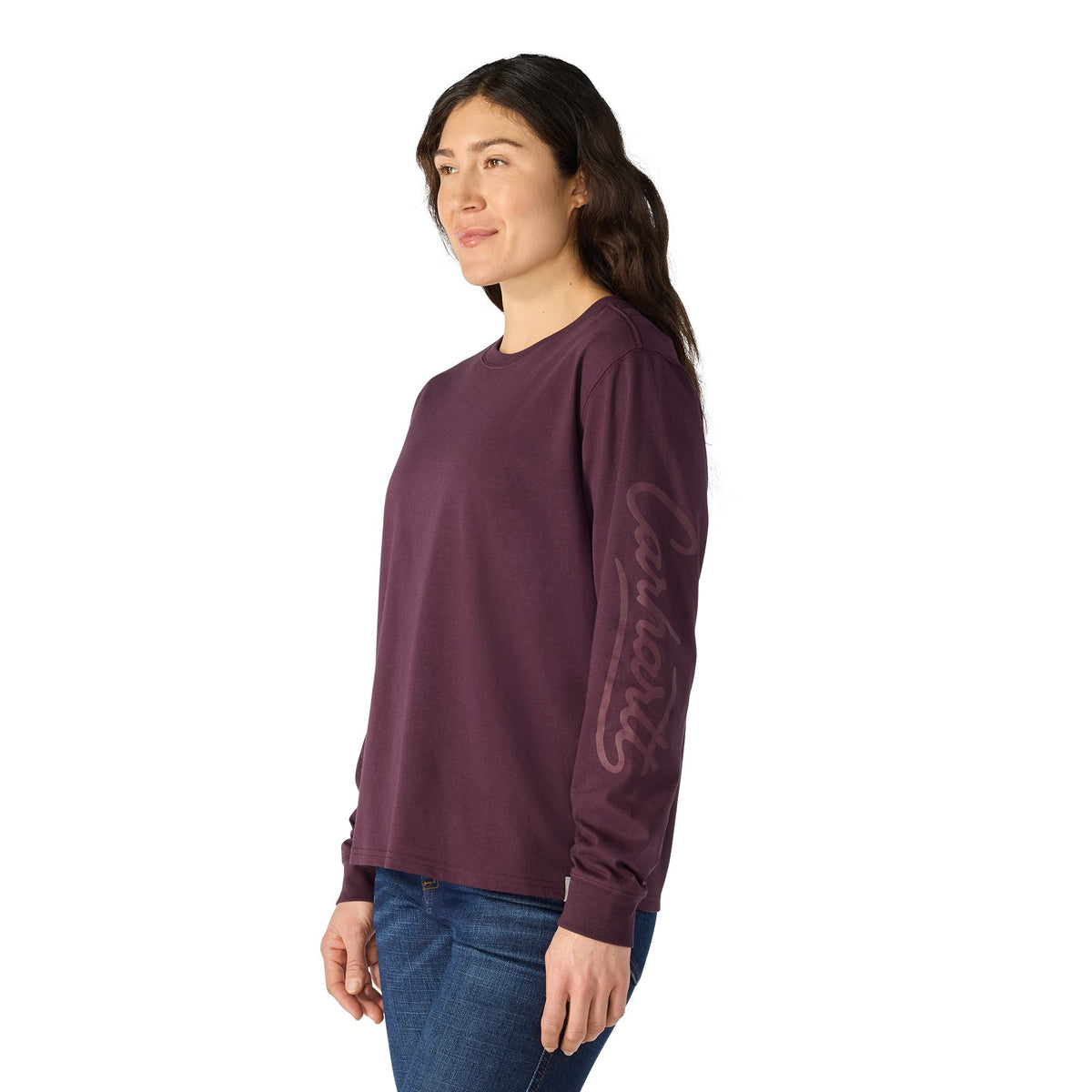Carhartt Women's Irvine Loose Fit Logo Script Long Sleeve T-Shirt