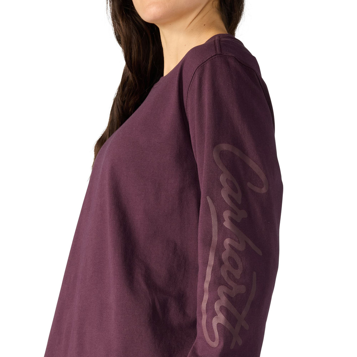 Carhartt Women's Irvine Loose Fit Logo Script Long Sleeve T-Shirt Long Sleeve T-Shirts Carhartt