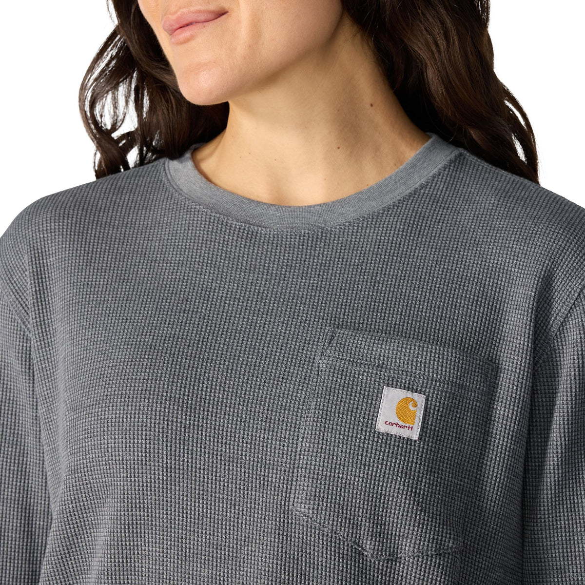 Carhartt Women's Waffle Knit Loose Fit Long Sleeve Pocket T-Shirt Long Sleeve T-Shirts Carhartt