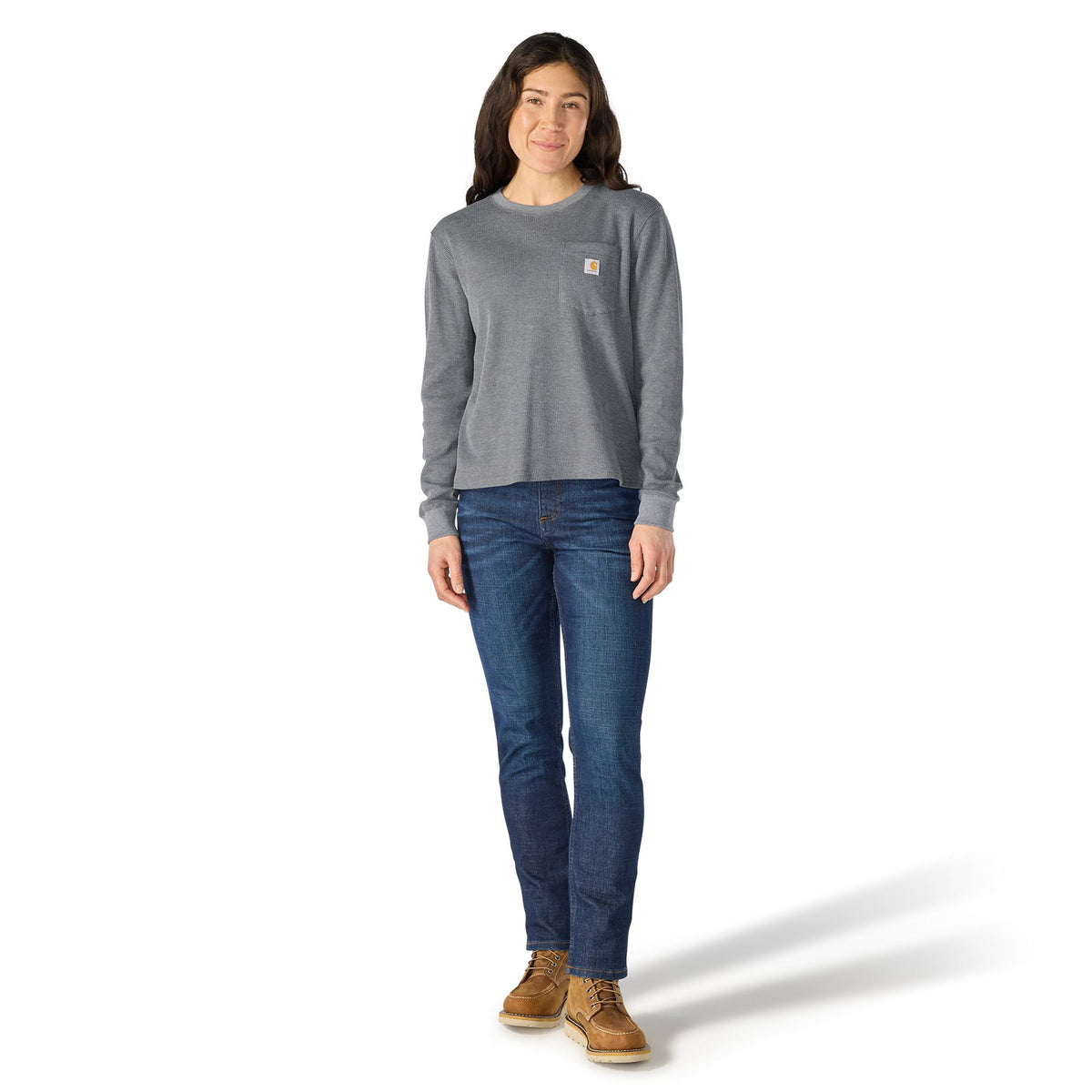 Carhartt Women's Waffle Knit Loose Fit Long Sleeve Pocket T-Shirt Long Sleeve T-Shirts Carhartt