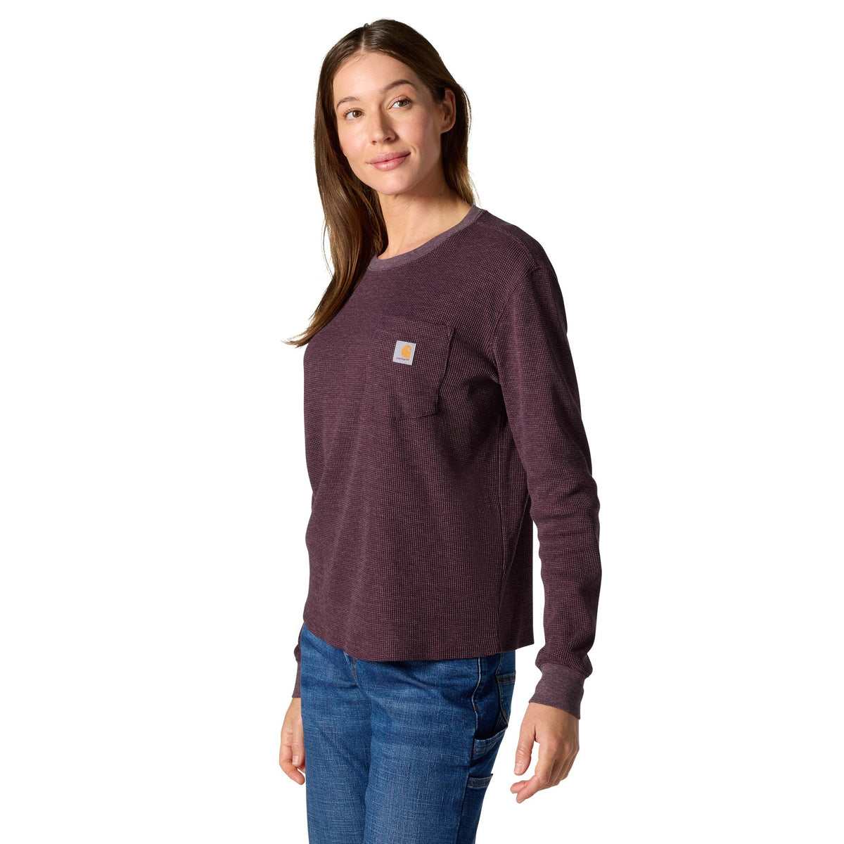 Carhartt Women's Waffle Knit Loose Fit Long Sleeve Pocket T-Shirt Long Sleeve T-Shirts Carhartt