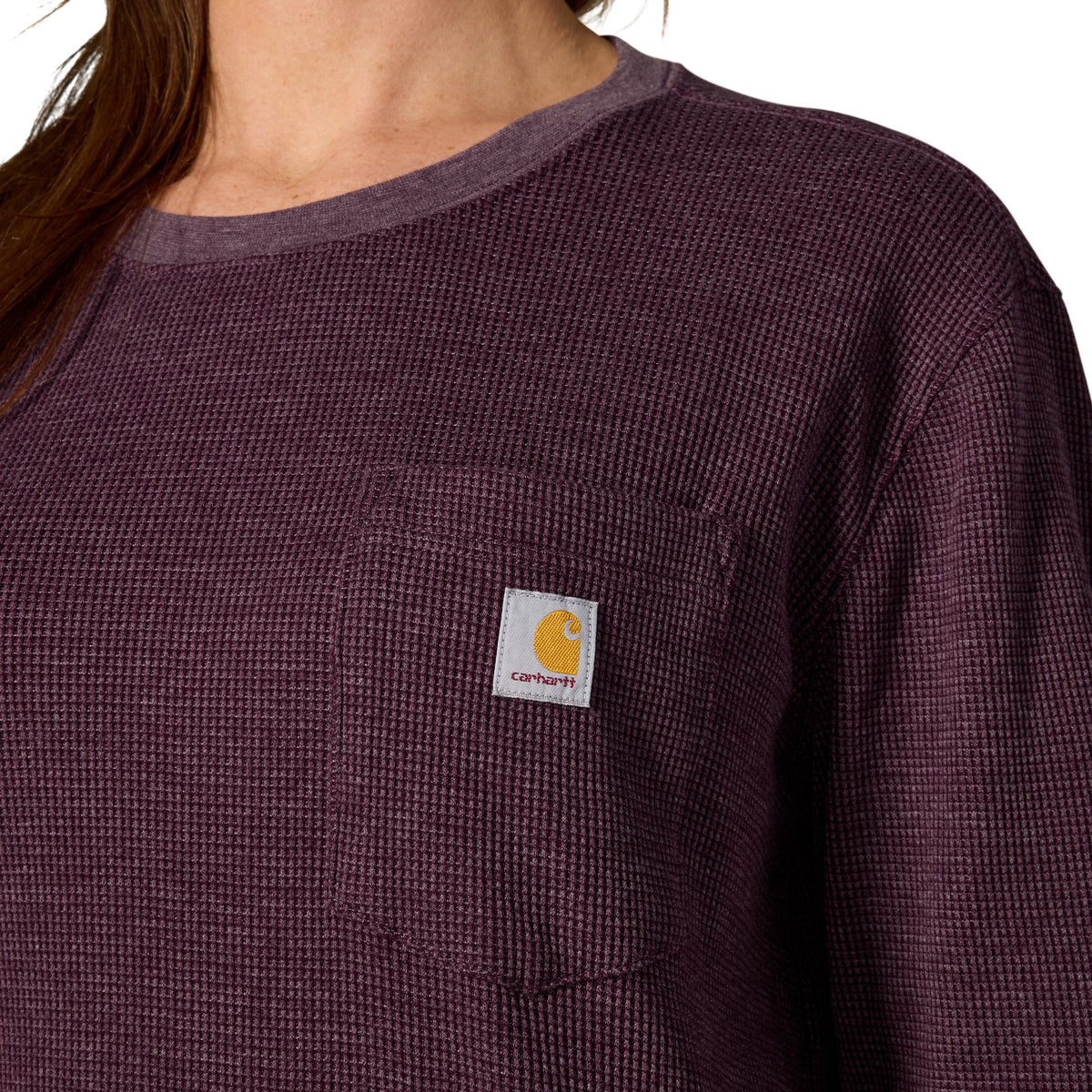Carhartt Women's Waffle Knit Loose Fit Long Sleeve Pocket T-Shirt Long Sleeve T-Shirts Carhartt