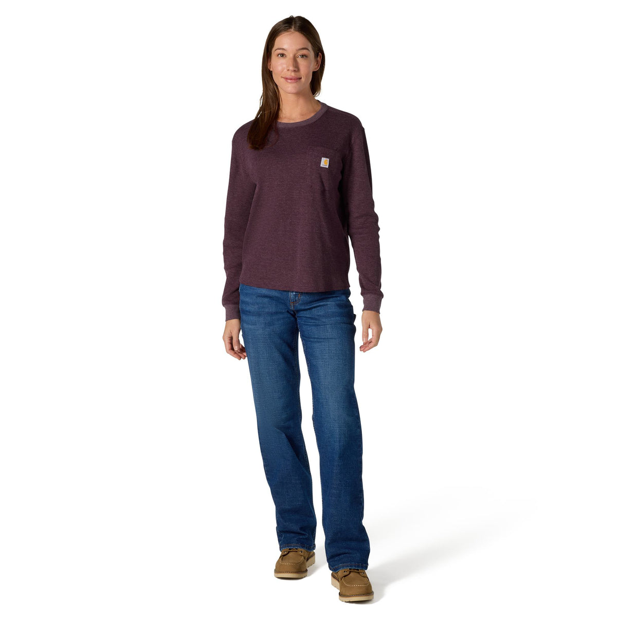 Carhartt Women's Waffle Knit Loose Fit Long Sleeve Pocket T-Shirt Long Sleeve T-Shirts Carhartt