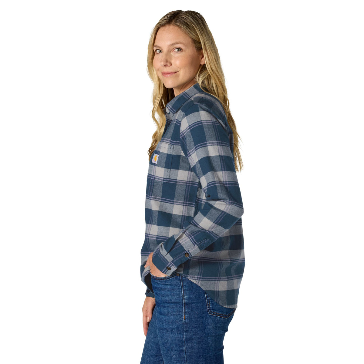 Carhartt Women's Hamilton Relaxed Fit Button-Up Plaid Long Sleeve Work Shirt