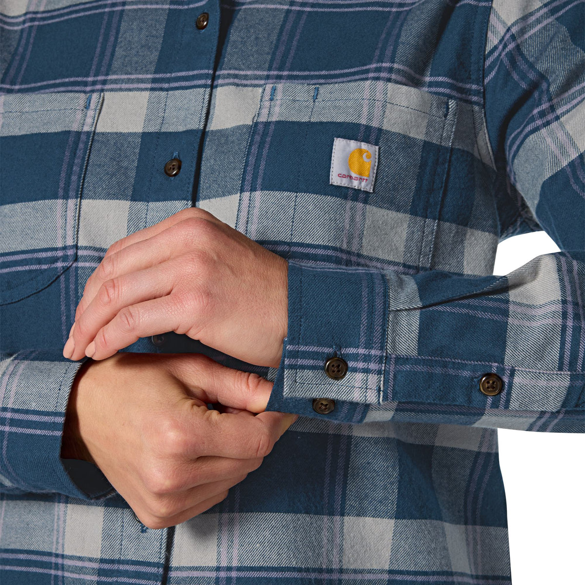 Carhartt Women's Hamilton Relaxed Fit Button-Up Plaid Long Sleeve Work Shirt Carhartt