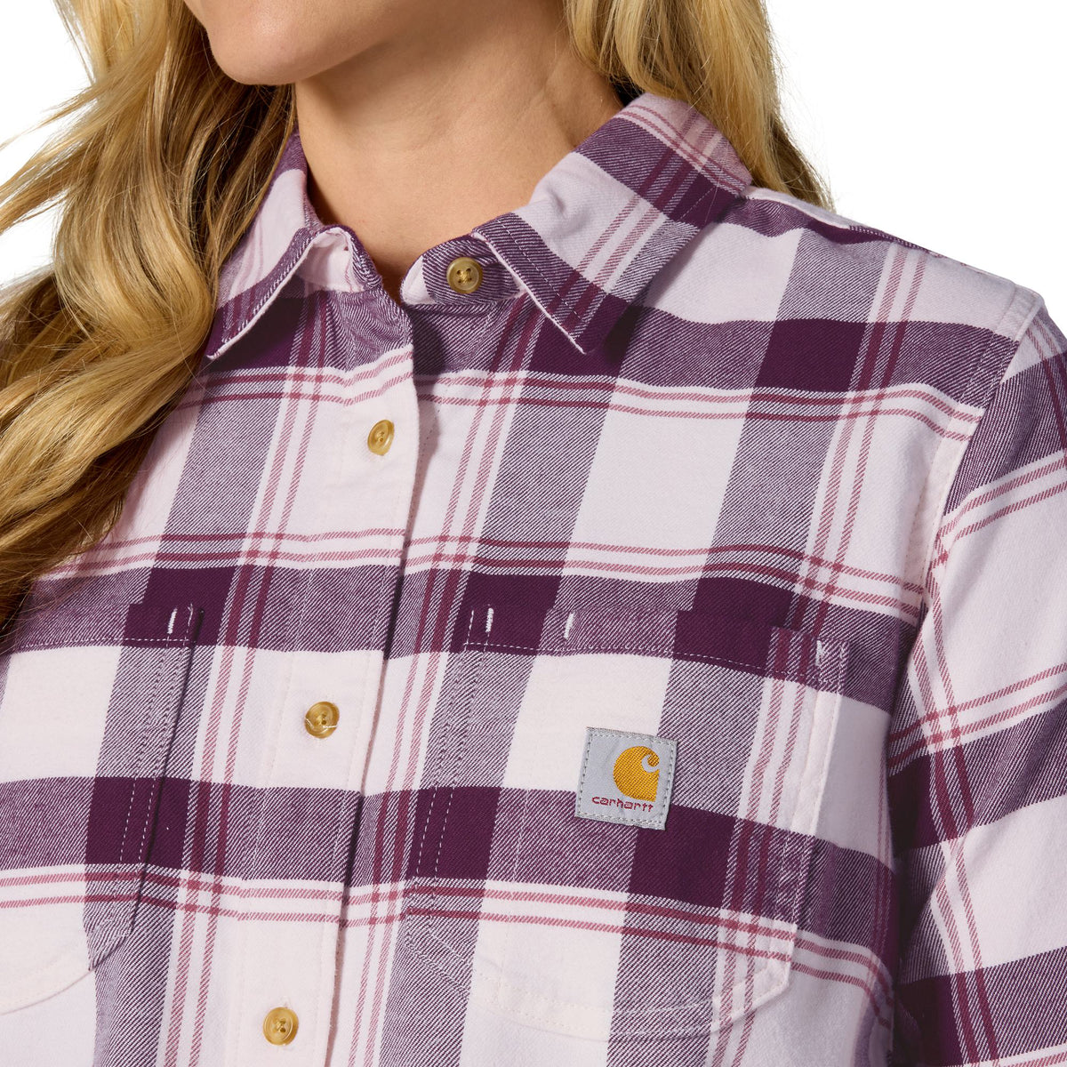 Carhartt Women's Hamilton Relaxed Fit Button-Up Plaid Long Sleeve Work Shirt Carhartt