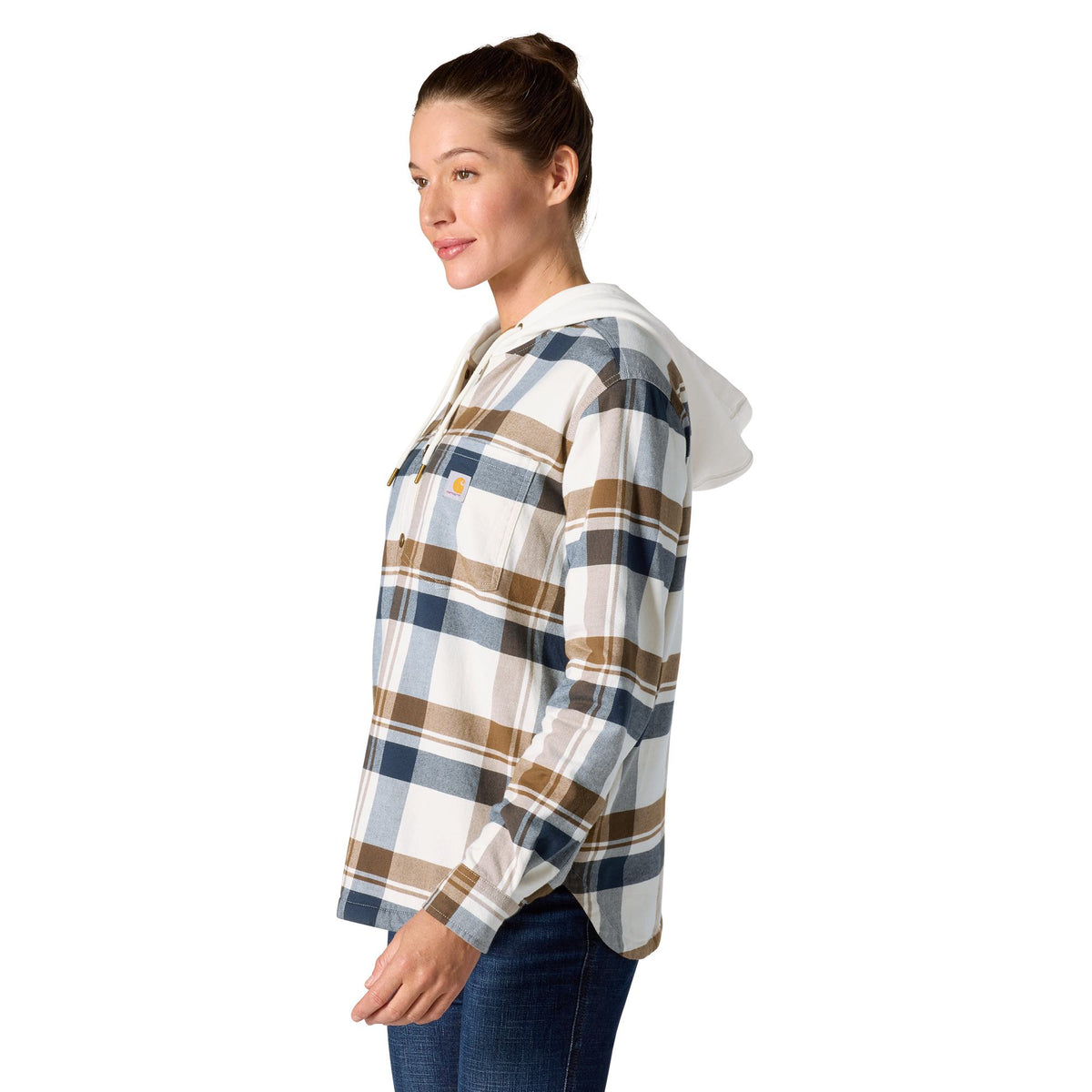 Carhartt Women's Hamilton Plaid Loose Fit Hooded Shirt Jac Sweatshirts & Hoodies Carhartt