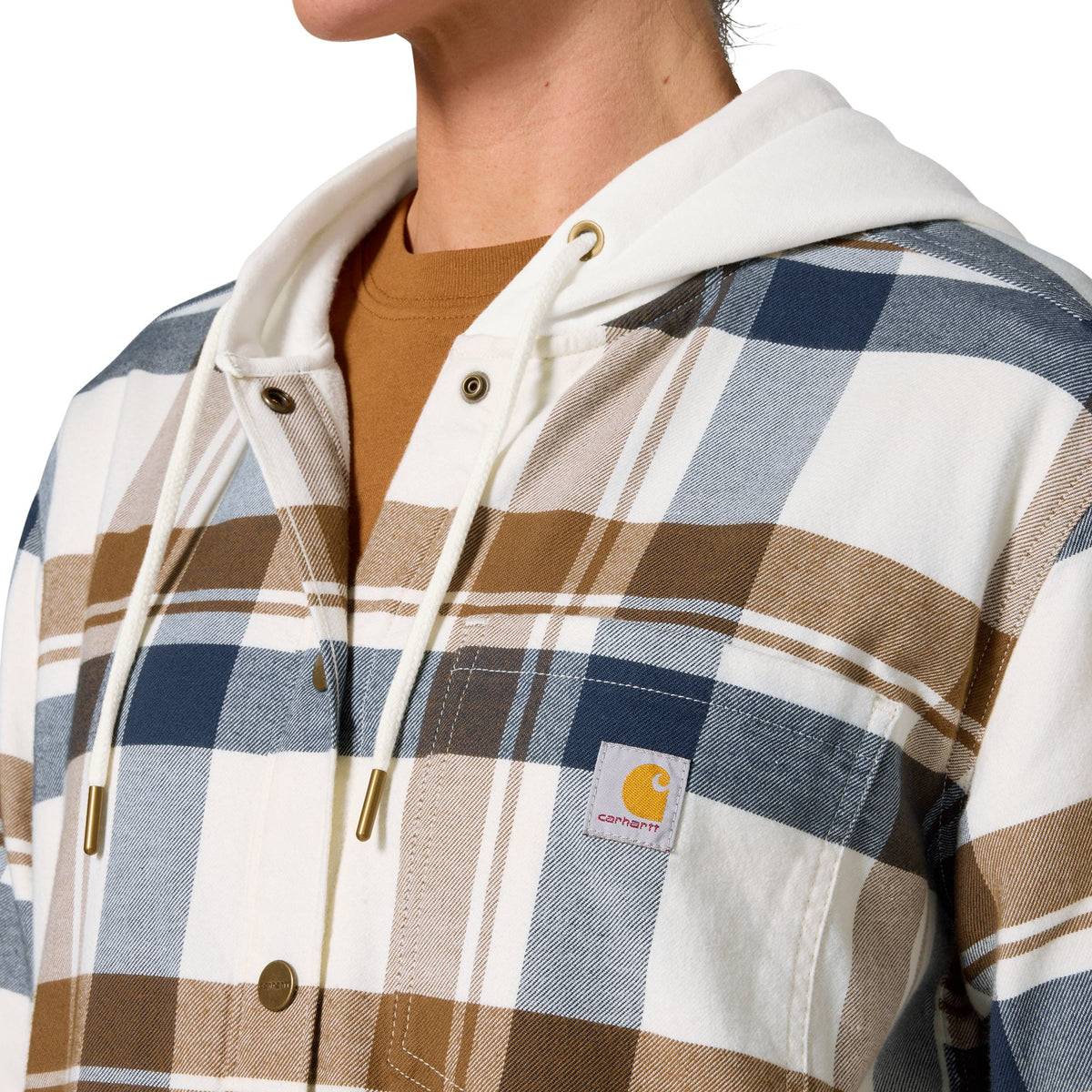 Carhartt Women's Hamilton Plaid Loose Fit Hooded Shirt Jac Sweatshirts & Hoodies Carhartt