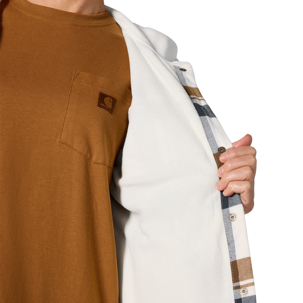 Carhartt Women's Hamilton Plaid Loose Fit Hooded Shirt Jac Sweatshirts & Hoodies Carhartt