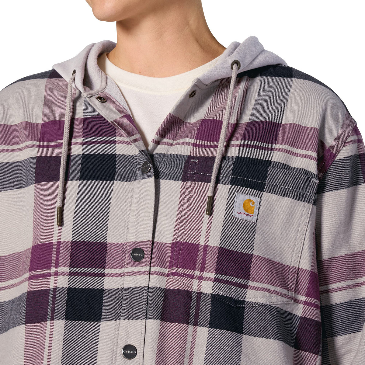 Carhartt Women's Hamilton Plaid Loose Fit Hooded Shirt Jac Sweatshirts & Hoodies Carhartt
