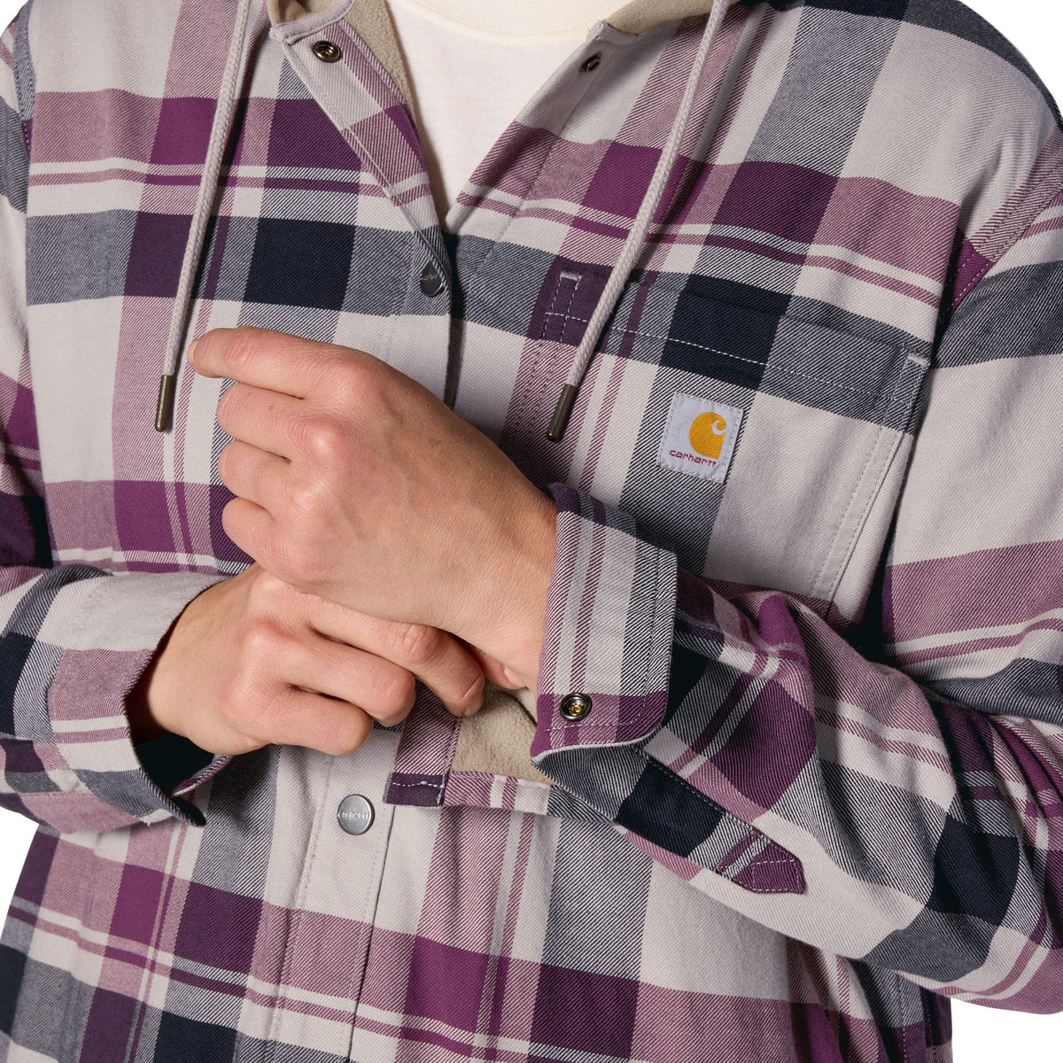Carhartt Women's Hamilton Plaid Loose Fit Hooded Shirt Jac Sweatshirts & Hoodies Carhartt