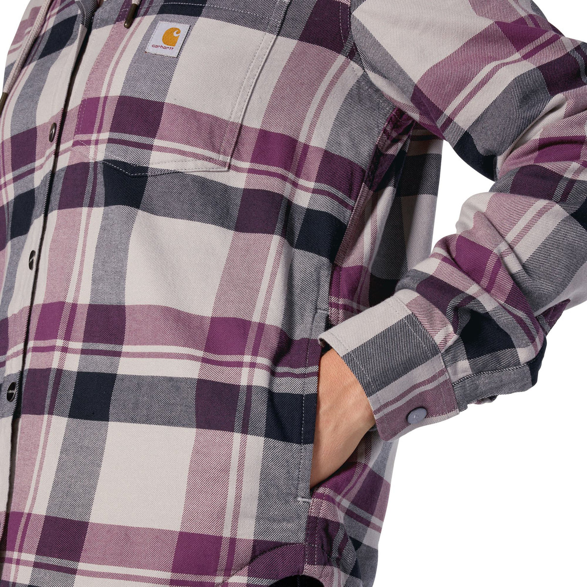 Carhartt Women's Hamilton Plaid Loose Fit Hooded Shirt Jac Sweatshirts & Hoodies Carhartt