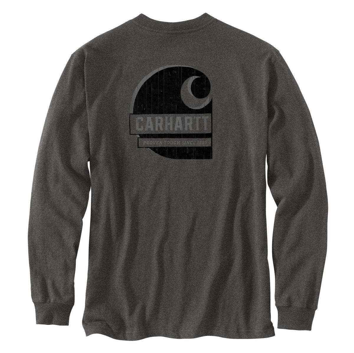 Carhartt Men's Irvine Tough C Graphic Relaxed Fit Pocket Long Sleeve T-Shirt Long Sleeve T-Shirts Carhartt Carbon Heather 2XL Reg
