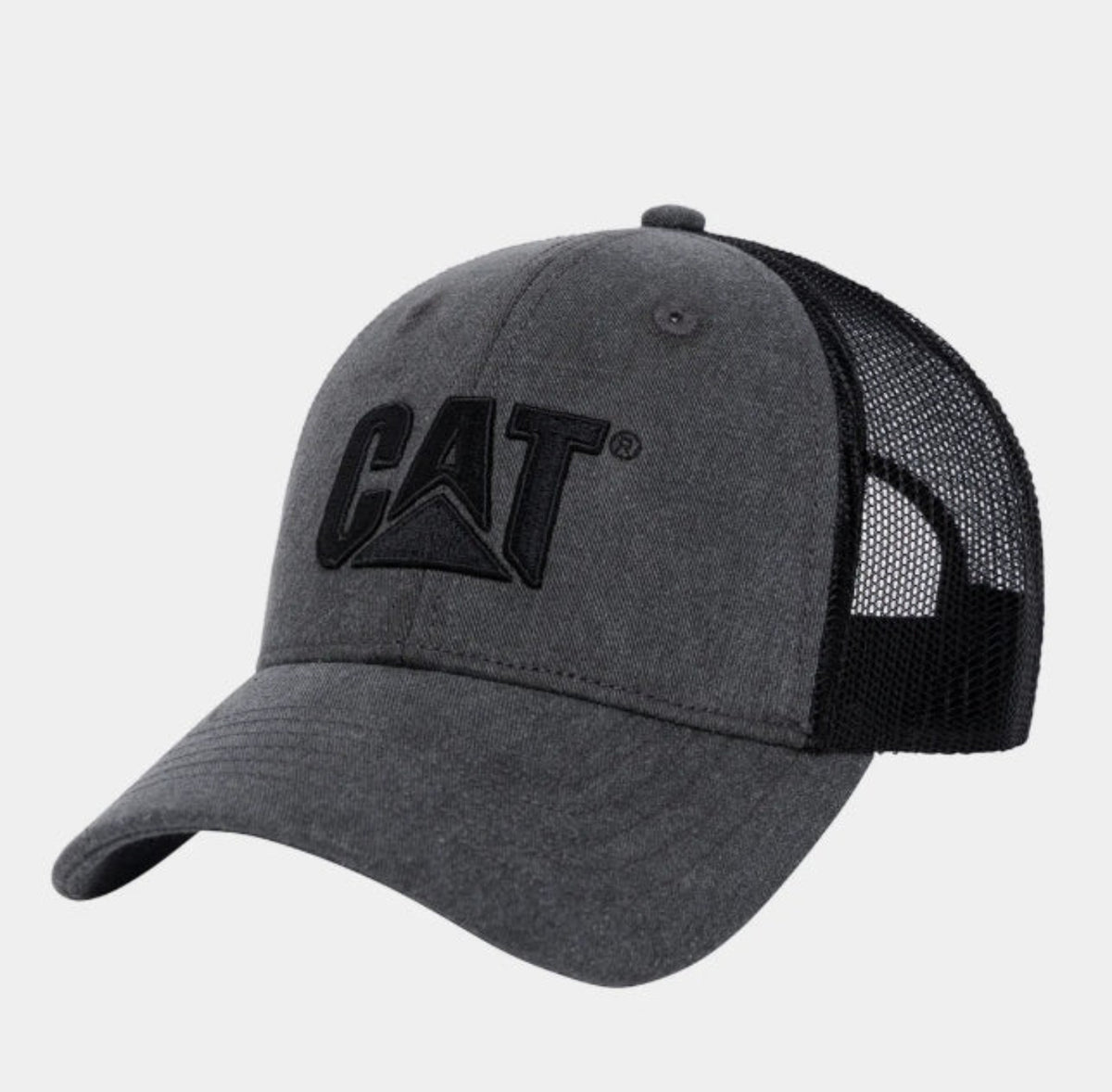 CAT Pigment Dye Logo Meshback Snapback Cap Hard Hats & Accessories CAT Black OS
