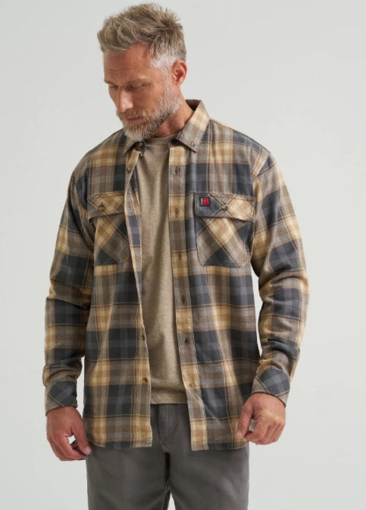 Wrangler RIGGS Men's Foreman Flannel Plaid Button-Up Long Sleeve Work Shirt - Work World - Workwear, Work Boots, Safety Gear