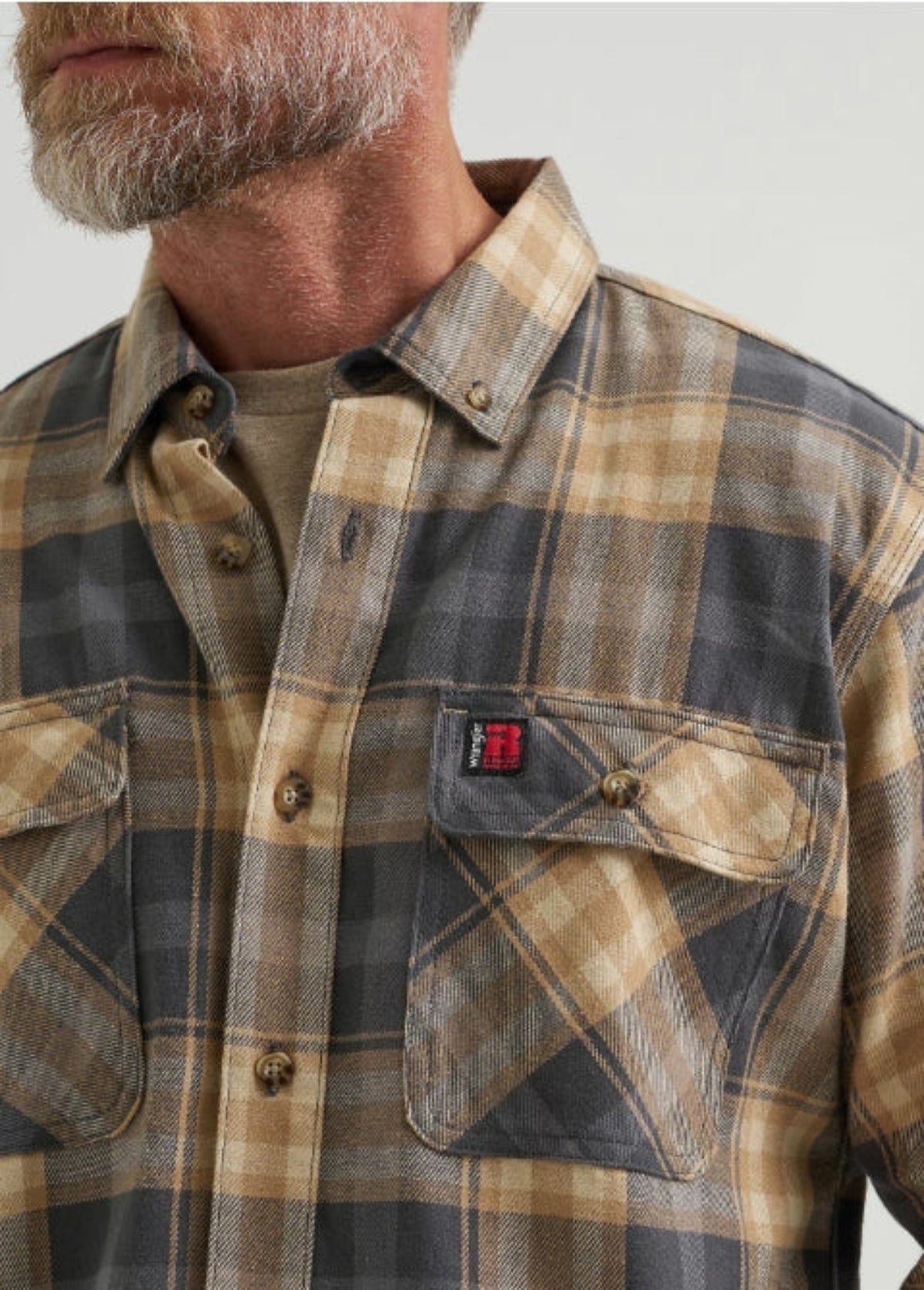 Wrangler RIGGS Men's Foreman Flannel Plaid Button-Up Long Sleeve Work Shirt - Work World - Workwear, Work Boots, Safety Gear