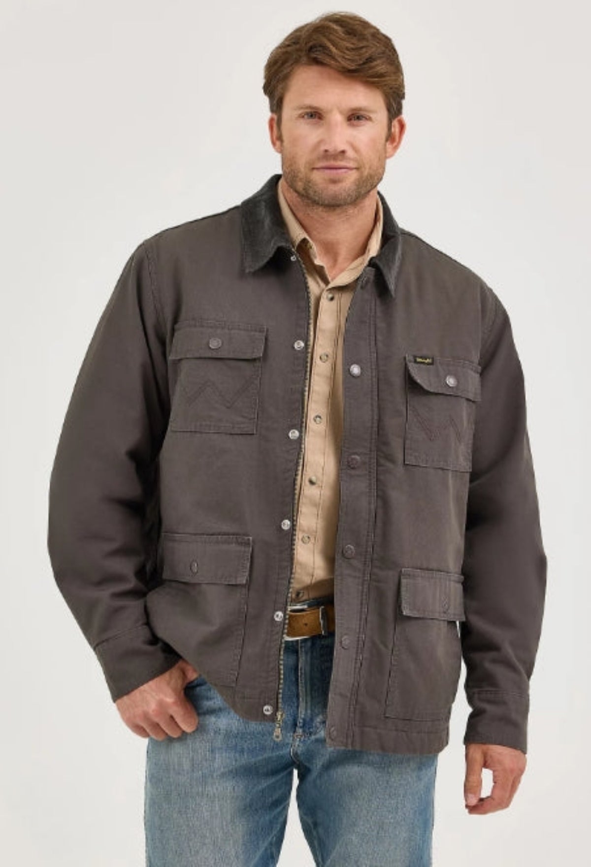 Wrangler Men's Quilted Flannel Lined Zip-Up Barn Coat - Work World - Workwear, Work Boots, Safety Gear