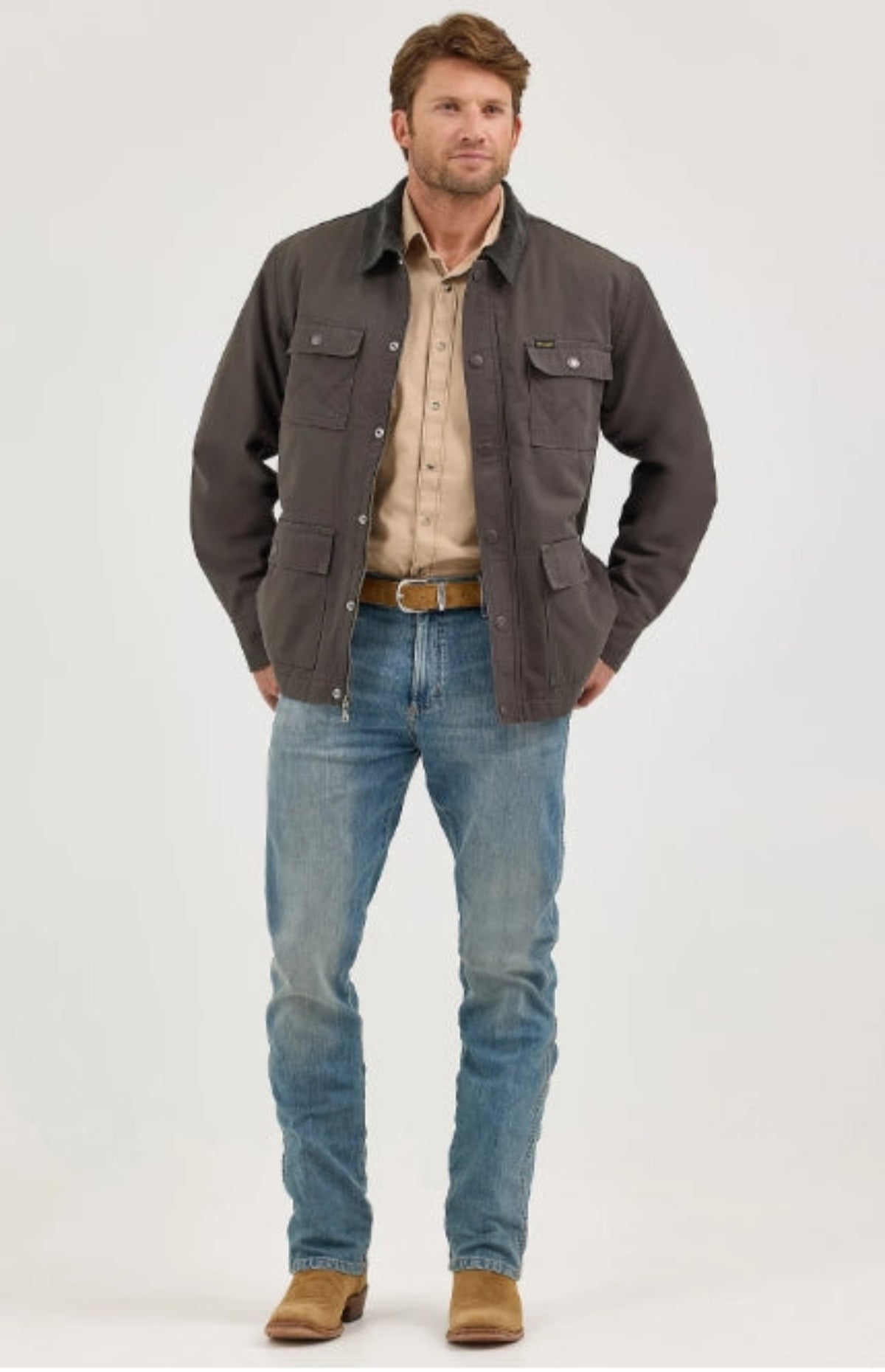 Wrangler Men's Quilted Flannel Lined Zip-Up Barn Coat - Work World - Workwear, Work Boots, Safety Gear