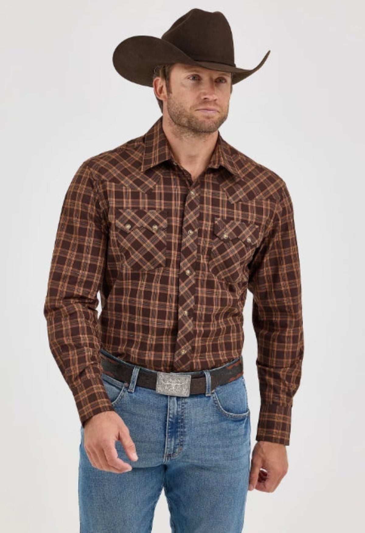 Wrangler Men's Retro® Cotton Snap-Front Long Sleeve Work Shirt - Work World - Workwear, Work Boots, Safety Gear