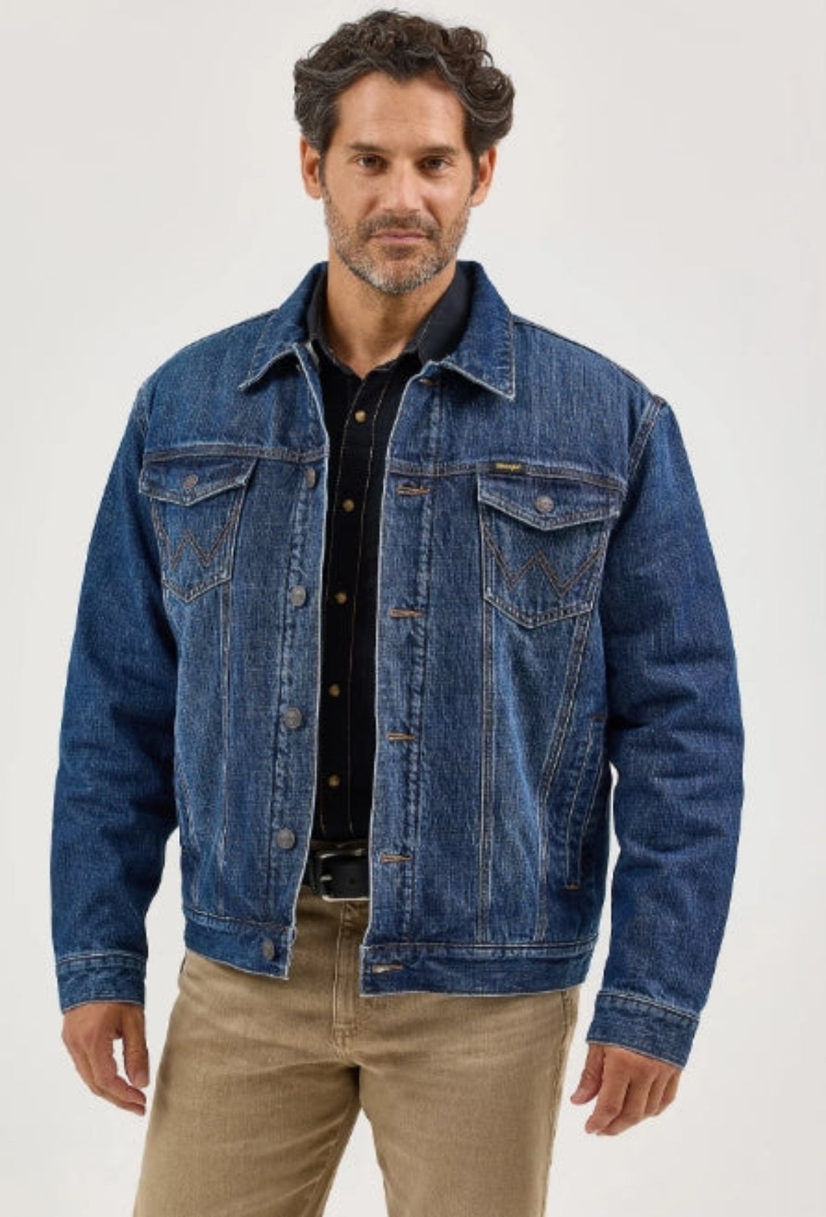 Wrangler Men's Retro® Sherpa Lined Button Denim Jacket - Work World - Workwear, Work Boots, Safety Gear
